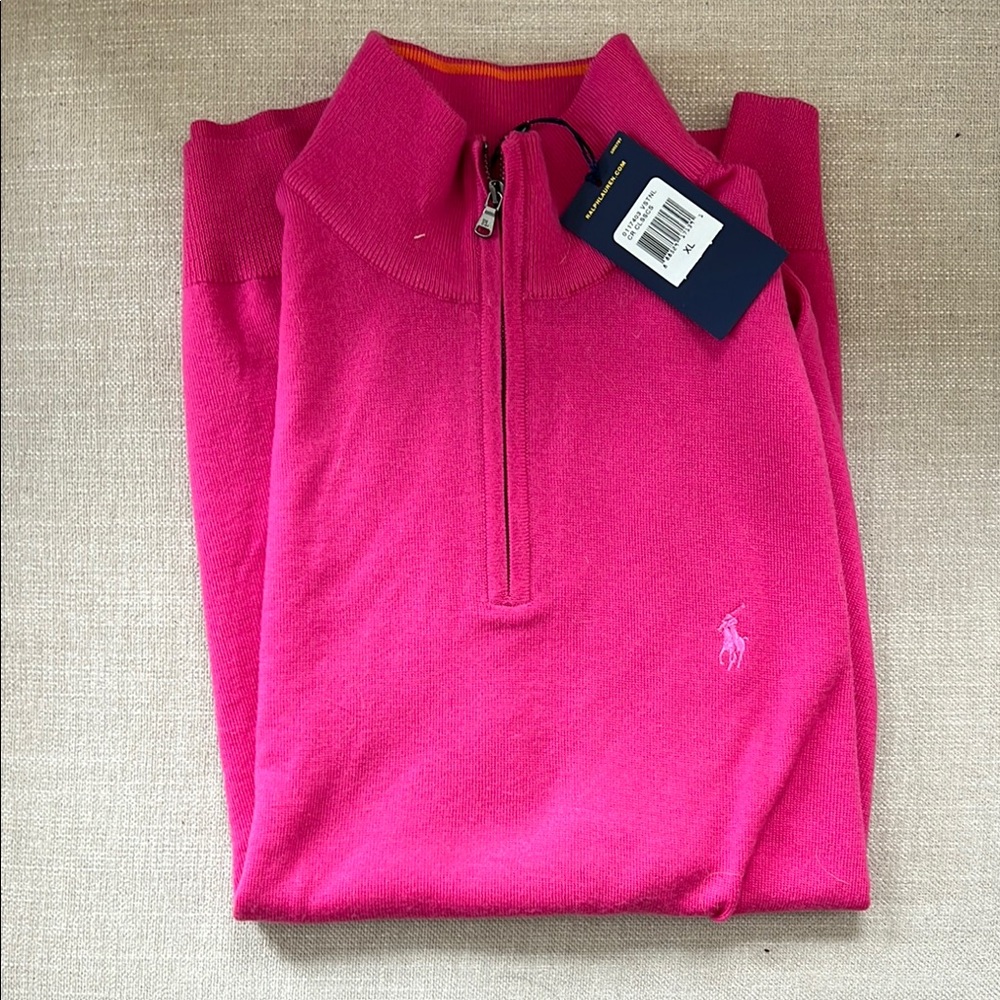 Ralph Lauren Pink Half-Zip Sweater
